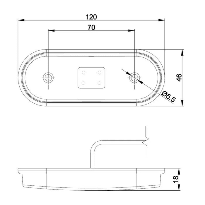 Fristom -  Fanale di segnalazione a LED rossa | 12-24v | Cavo da 50 cm