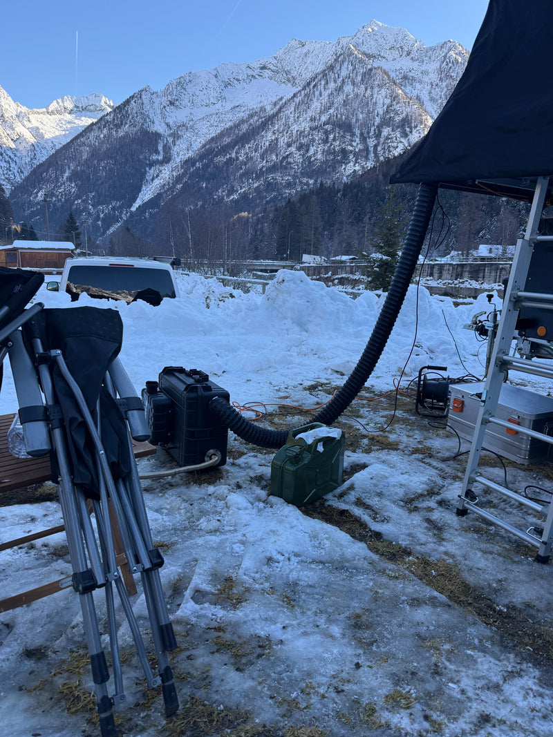 Riscaldatore diesel IP65 per tenda da tetto usato all’aperto con pioggia e umidita non ci sono problemi