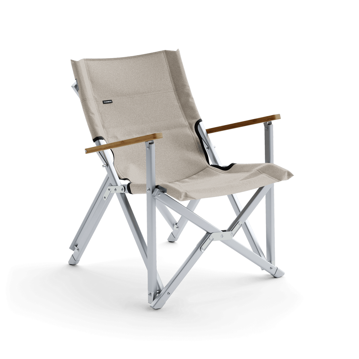 Dometic GO Compact Camp Chair Cenere con braccioli in legno di faggio