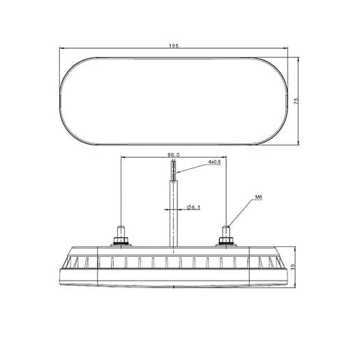 Tralert  Fristom - fanale posteriore compatta a LED con lampeggiante dinamico per rimorchio | 12-24v