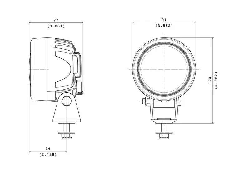 Lampada da lavoro LED ABL rotonda 2000 lumen, 29 W, IP69K, connettore Deutsch – Vignal – immagine 3