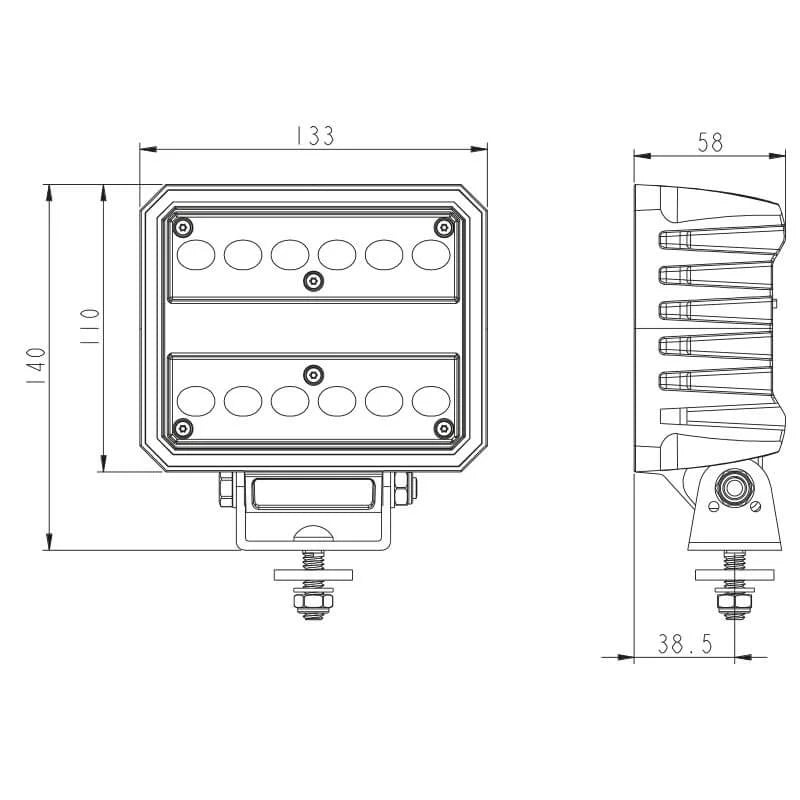 TRALERT - fanale da lavoro a LED | 6200 lumen