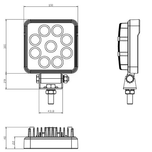 TRALERT - Luz de trabajo LED R23 | IP69K | 1710 lúmenes