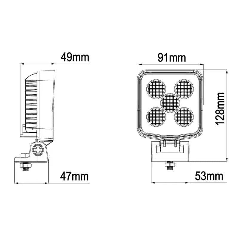 Fanale da lavoro a LED, 1520 lumen, connettore Deutsch integrato, IP69K, 9-36 V – Tralert – immagine 8