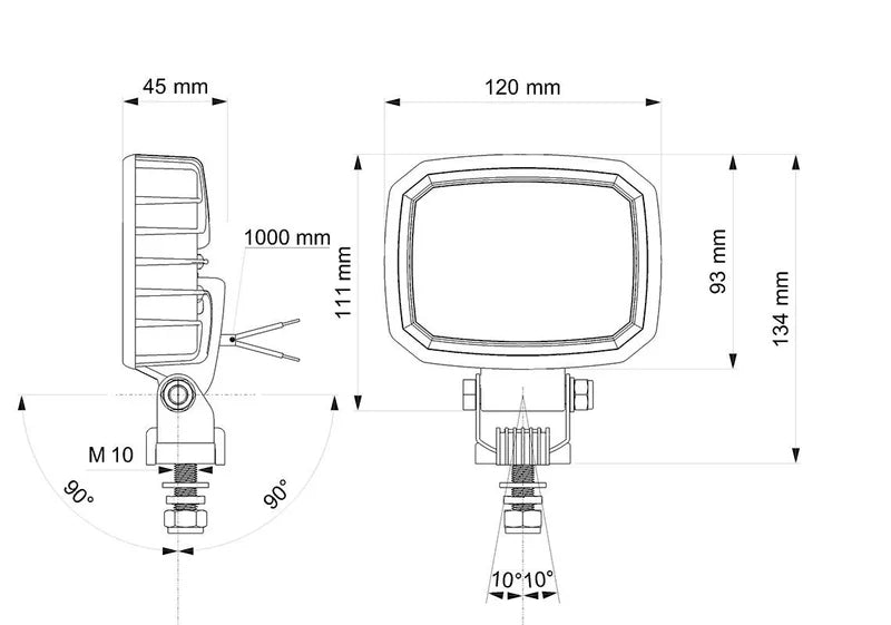 Vignal Group - Lampada da lavoro LED Carbonlux 10-30v / 1500lm