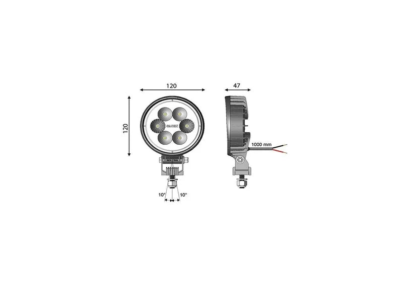 Vignal Group - Lampada da lavoro LED Carbonlux 10-30v / 1500lm