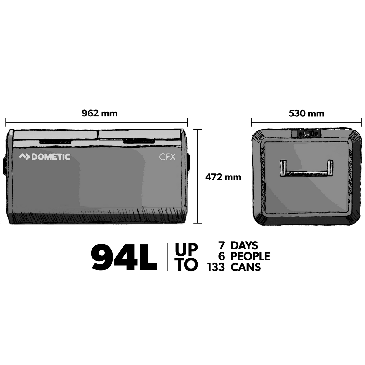 Dometic CFX3 95DZ- Frigorifero portatile a compressore bizona, 93 l – immagine 3