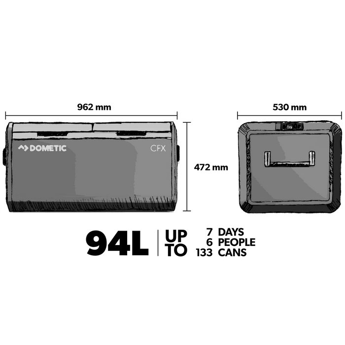 Dometic CFX3 95DZ Dometic CFX3 95DZ Dometic CFX3 95DZ Portable dual-zone compressor refrigerator, 93 l