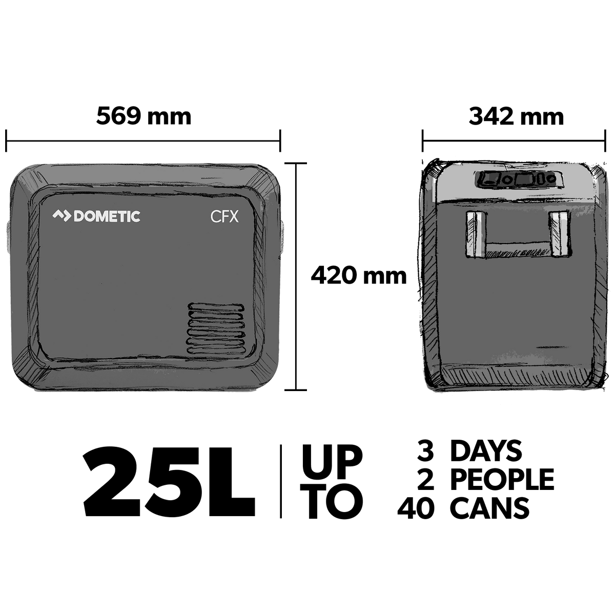 Dometic CFX3 25 Frigorifero portatile a compressore, 25 l – immagine 5