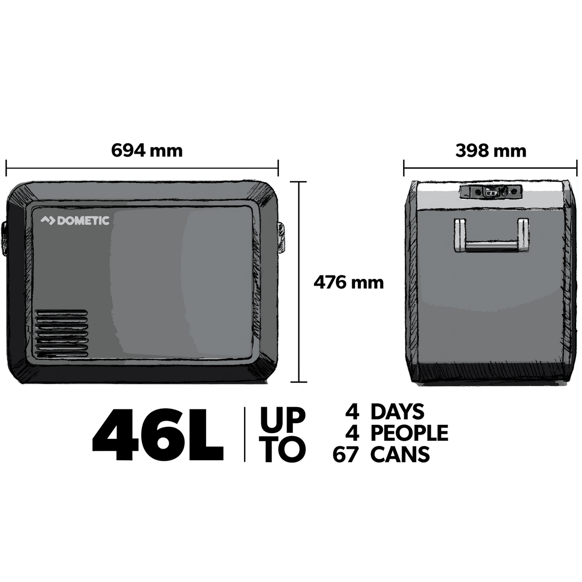 Dometic CFX3 45 Frigorifero portatile a compressore, 46 l – immagine 3