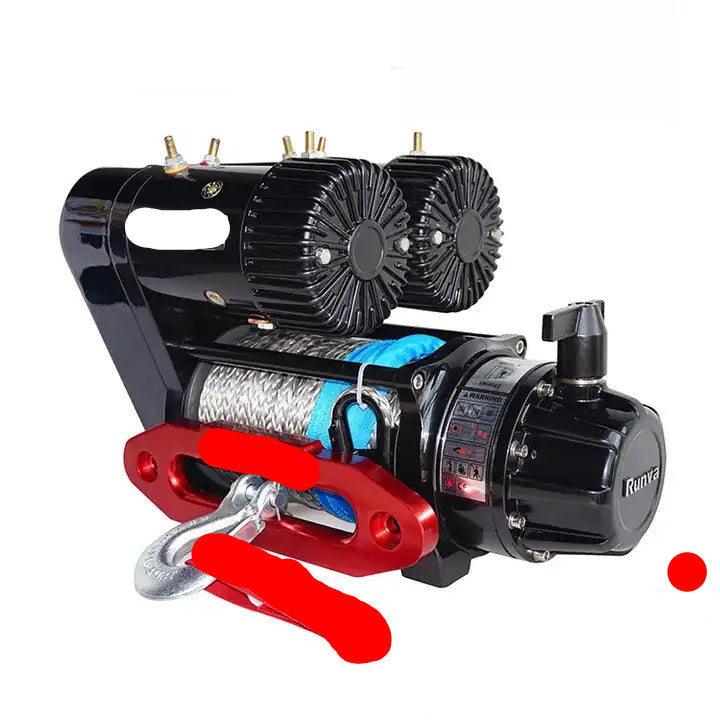 Runva EWS 10000 bimotore – Verricello elettrico 10.000 lb (4.536 kg) 12V, fune sintetica