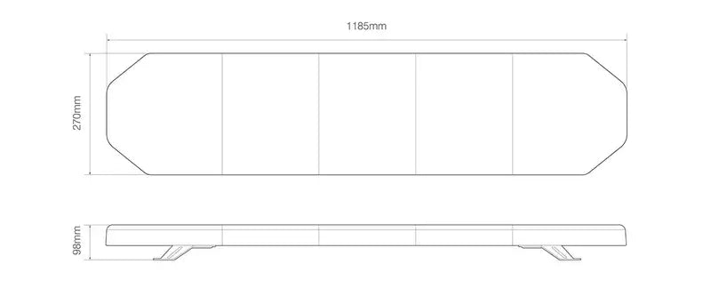 Barra lampeggiante LED ambra R65, 1185 mm, 12-24 V – ElectraQuip – immagine 3