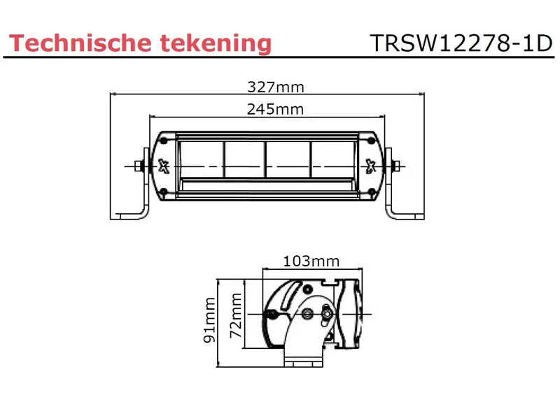 TRALERT - Barra LED| 40 watt | 3520 lumen | 9-36v | 40 cm. di cavo