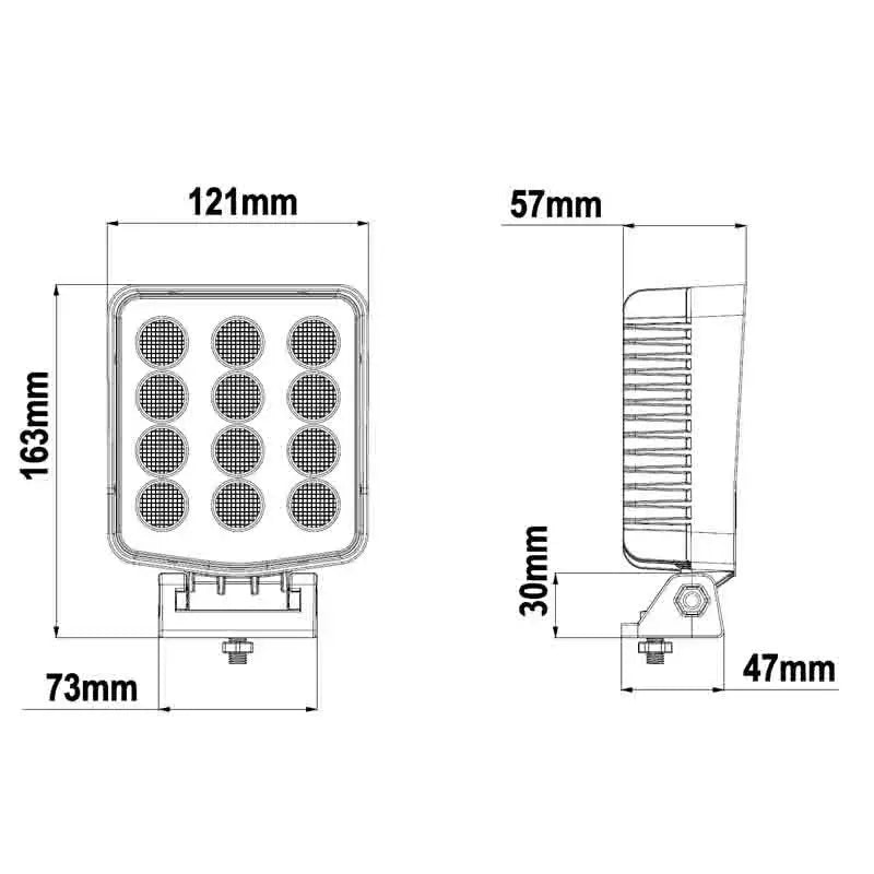 Fanale da lavoro a LED, 3000 lumen, connettore Deutsch integrato, IP69K, 9-36 V – Tralert – immagine 6