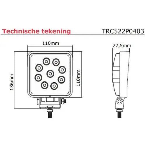 Fanale da lavoro a LED piatto, 1710 lumen, 12-24 V – Tralert – immagine 4