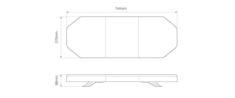 Barra lampeggiante LED ambra R65, 744 mm, 12-24 V – ElectraQuip – immagine 5
