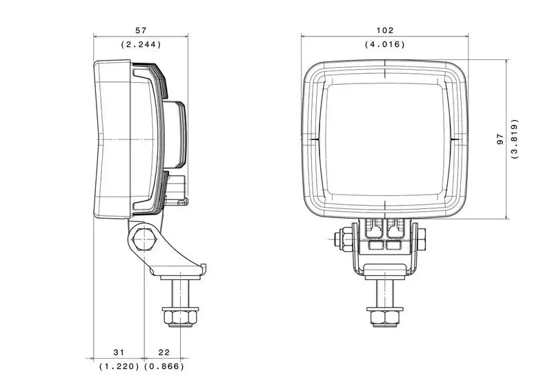 Faro da lavoro a LED ABL quadrato, 1500 lumen, 20 W, connettore Deutsch – Vignal – immagine 2