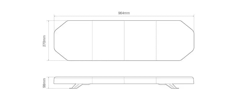 Barra lampeggiante LED ambra R65, 964 mm, 12-24 V – ElectraQuip – immagine 4
