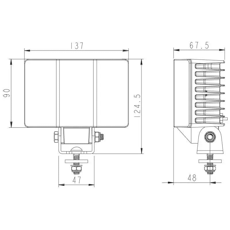 Lampada da lavoro a LED, 5600 lumen, 60 W, IP69K, Deutsch – Tralert – immagine 6