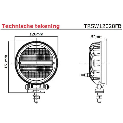TRALERT - RFT LED work light | 2272 lumens | 9-36v | round