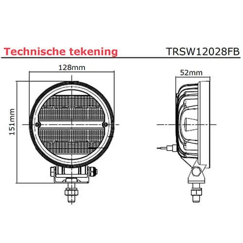 TRALERT - Luz de trabajo LED RFT | 2272 lúmenes | 9-36v | redondo