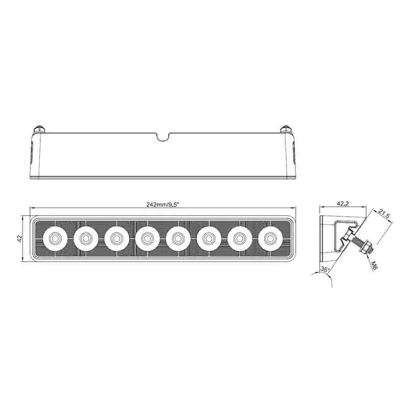Fanale da lavoro a LED, 5600 lumen, 48 W, IP69K, connettore Deutsch – Tralert – immagine 6