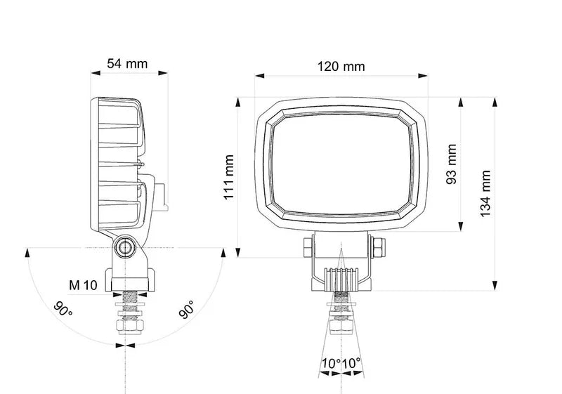 Vignal Group - Faro da lavoro LED Carbonlux 10-30v / 1500lm