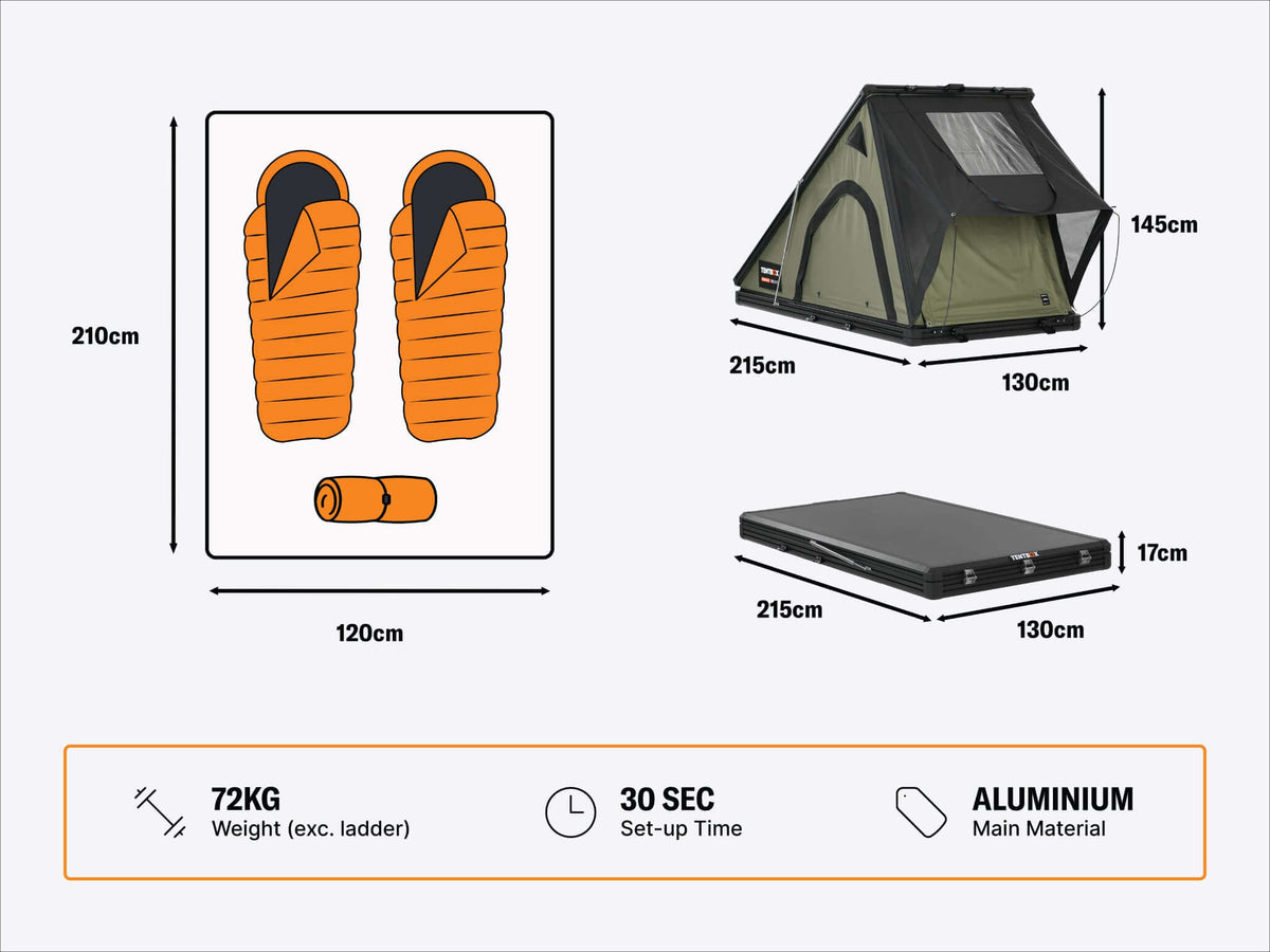 TentBox Cargo 2.0 Tenda da tetto Midnight - Copertura rigida