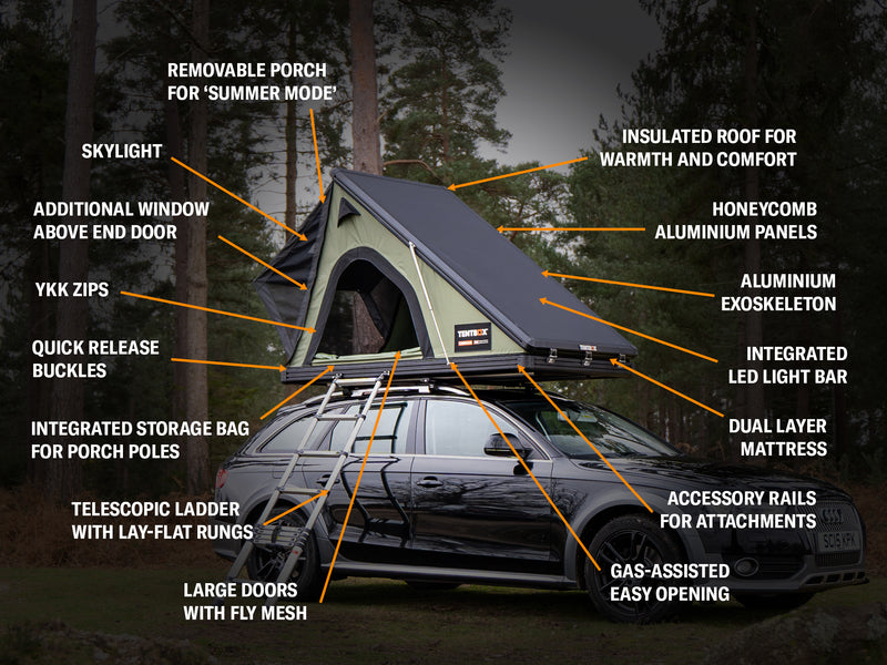 TentBox Cargo 2.0 Tenda da tetto - Forest  Copertura rigida