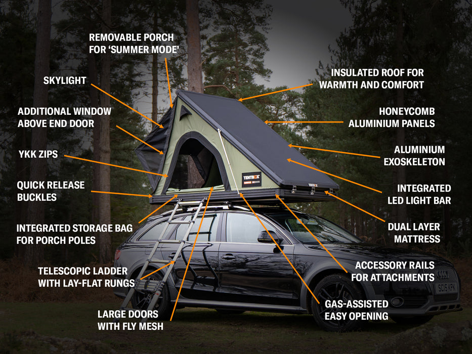 TentBox Cargo 2.0 Tenda da tetto - Forest  Copertura rigida