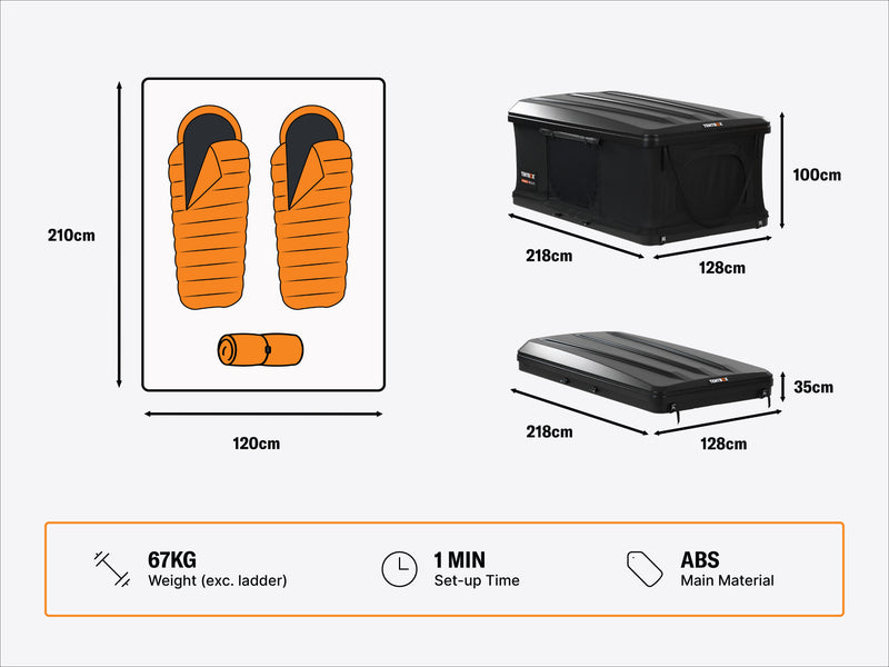 TentBox Cargo 2.0 Tenda da tetto - Forest  Copertura rigida