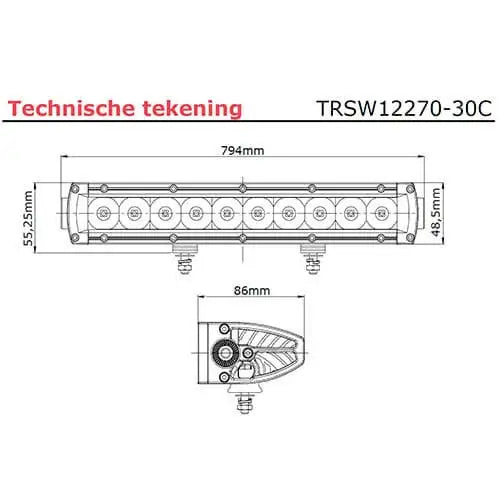 Barra LED, 150 W, 14940 lumen, cavo 40 cm, connettore Deutsch – Tralert – immagine 5