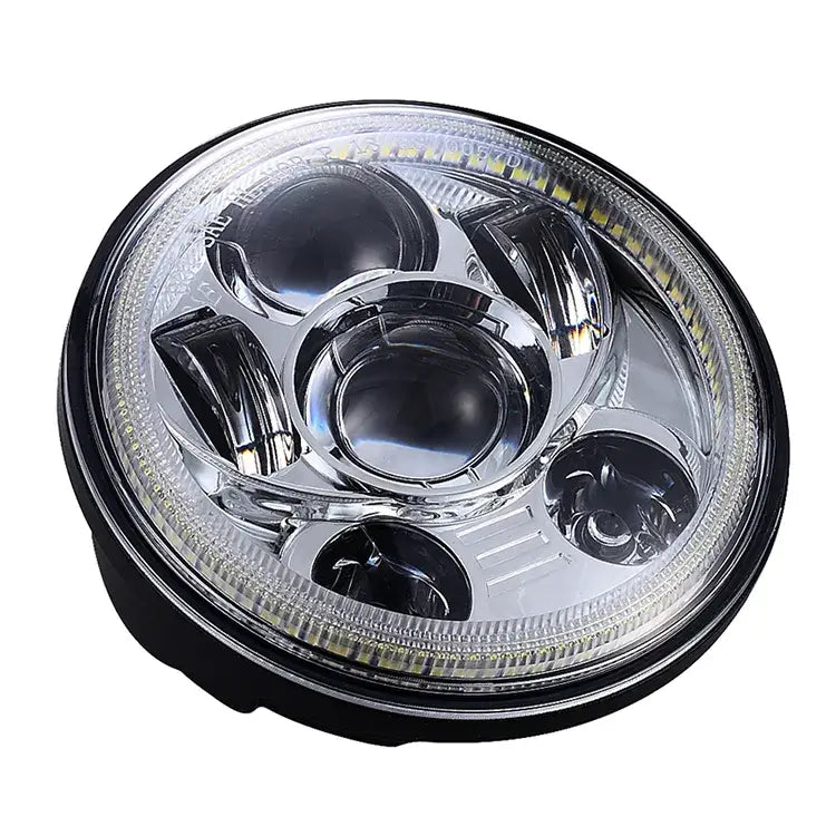 FARO LED 5.75 CON HALO MOTORCYCLE CUSTOM Cromato