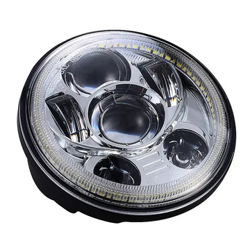 Faro LED 5,75 pollici con halo per moto custom, cromato