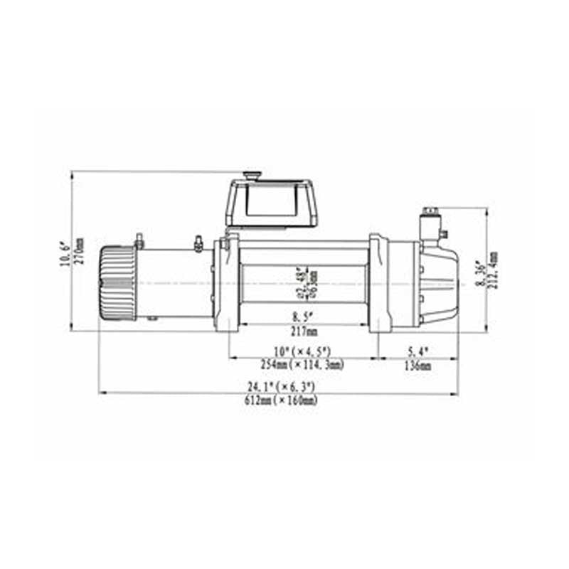 RUNVA ELECTRIC WINCH 9500 lb - 4309 kg - 12V AVMCS IP67