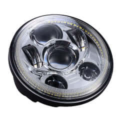 FARO LED 5.75 CON HALO MOTORCYCLE CUSTOM Cromato