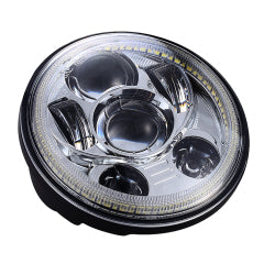 FARO LED 5.75" CON HALO trasparente -MOTORCYCLE CUSTOM cromato