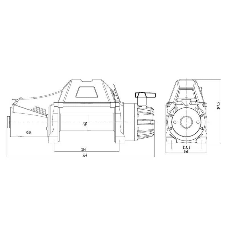 RUNVA ELECTRIC WINCH 9500 lb - 4309 kg - 12V FMCS IP67
