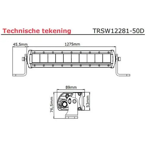 Barra LED, 250 W, 10000 lumen, cavo 40 cm, connettore Deutsch – Tralert – immagine 4