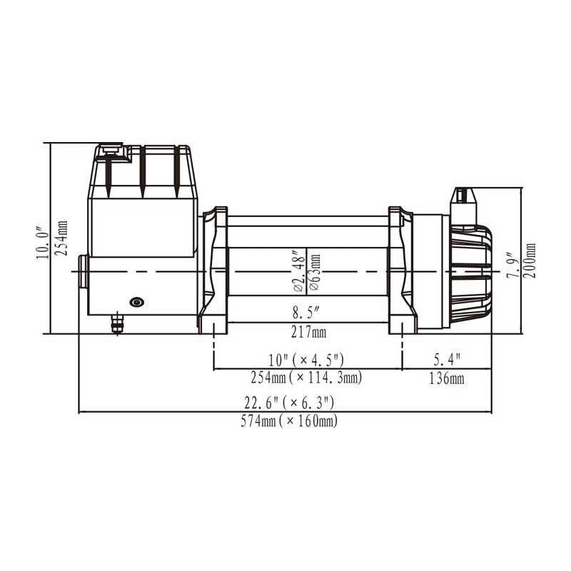 RUNVA ELECTRIC WINCH 9500 lb - 4309 kg - 12V MCS IP67