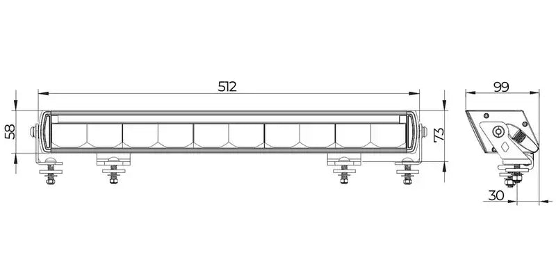 Barra LED, Shadow 2, ambra/bianco, 9500 lumen, 9-36 V – Tralert – immagine 9