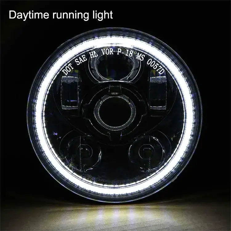 FARO LED 5.75 CON HALO MOTORCYCLE CUSTOM Cromato