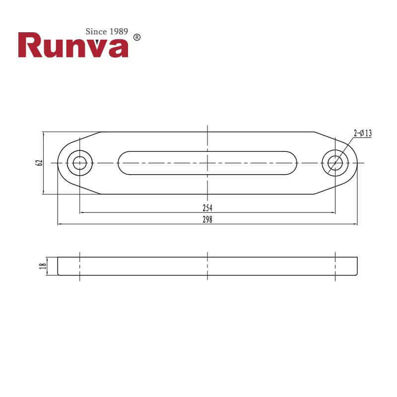 Guida fissa universale grande Runva in alluminio – immagine 2