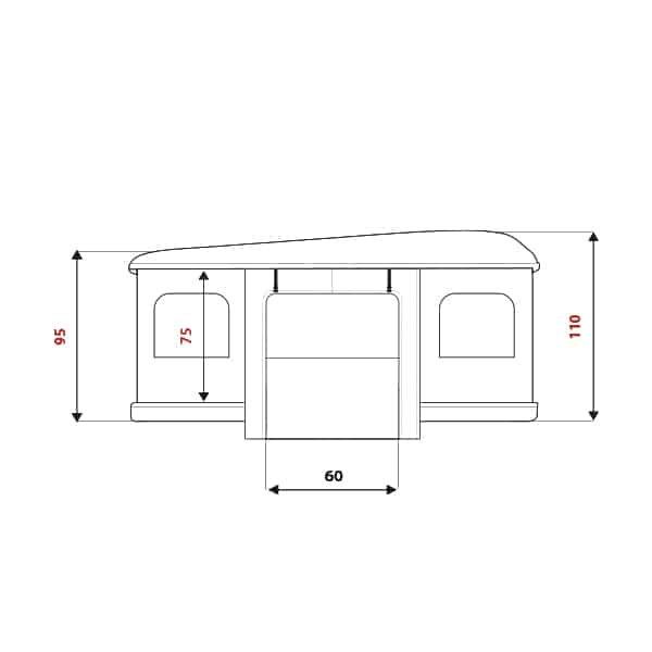AutoHome Maggiolina Airlander Plus 360 E-Tenda da Tetto Rigida Large - Nero