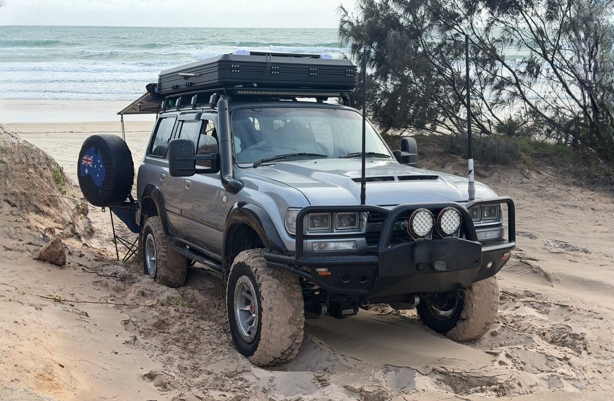 argoing slide land cruiser sabbia fari led pulita
