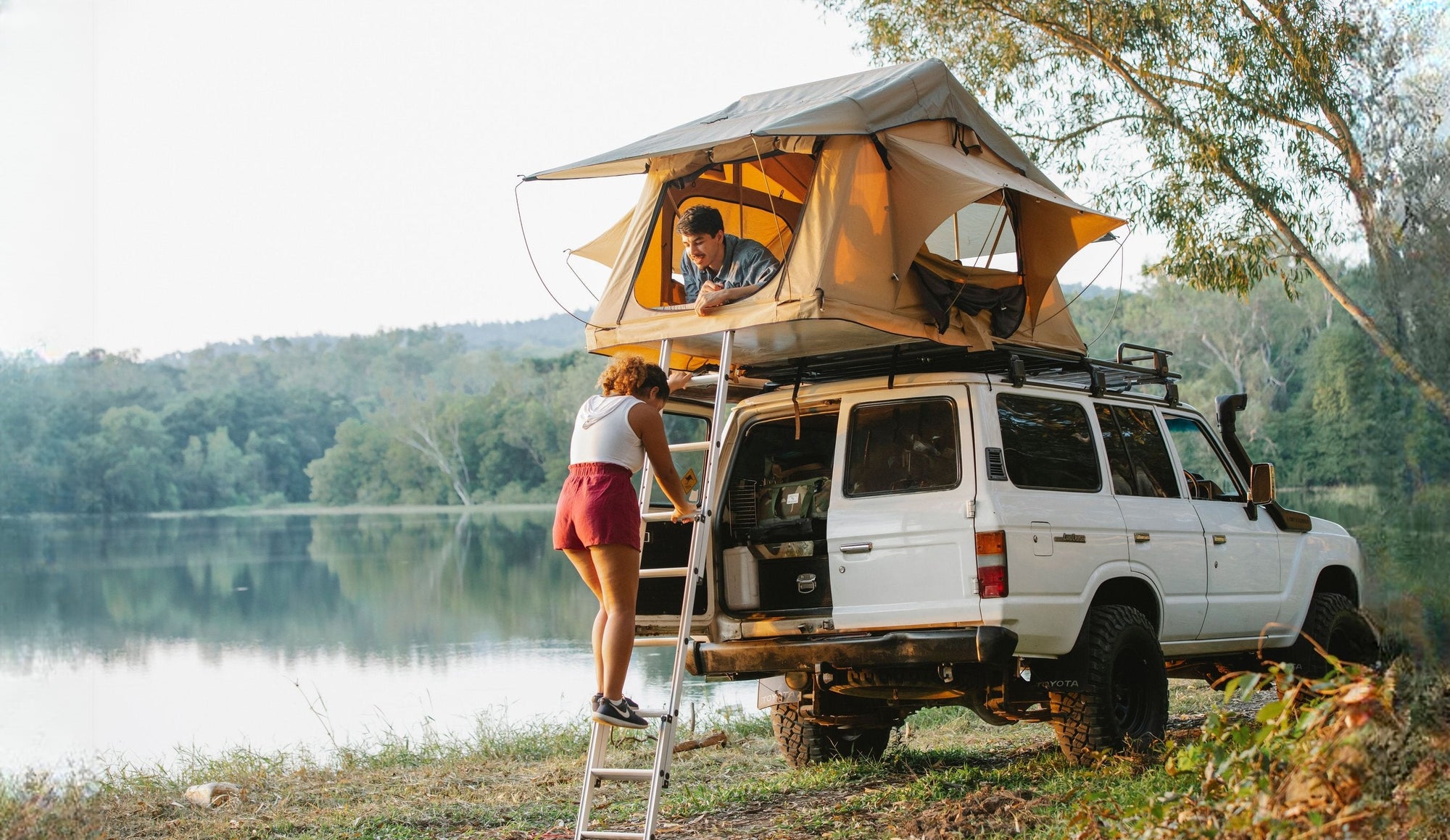 argoing slide land cruiser tenda tetto lago coppia