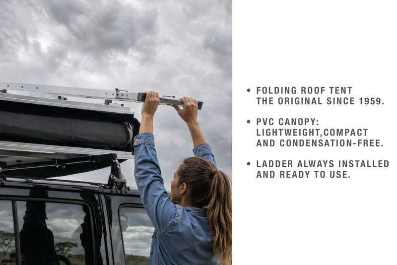 Tenda da tetto AutoHome Air-Camping – apertura della tenda pieghevole