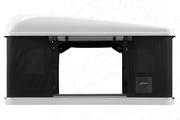 Tenda da tetto AutoHome Air-Sky 360, guscio Bianco – vista laterale con porta aperta
