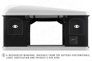 Tenda da tetto AutoHome Air-Sky 360, guscio Bianco – finestre integrate