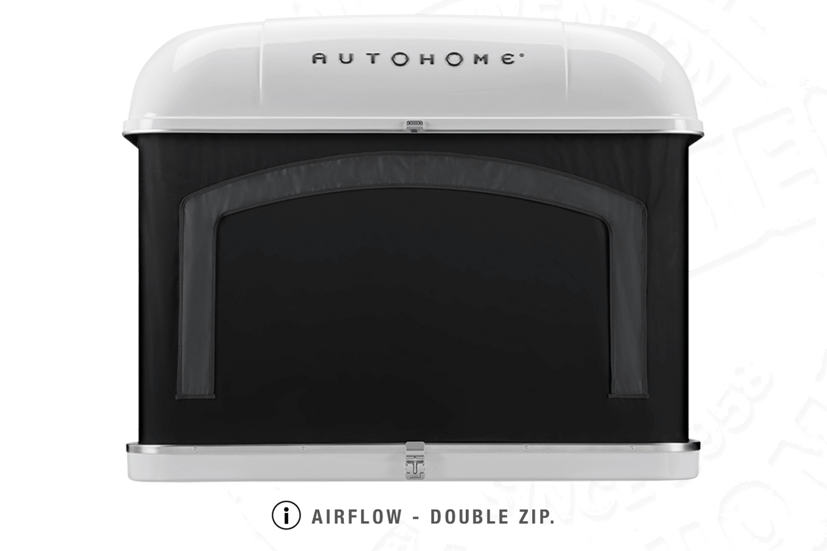 Tenda da tetto AutoHome Air-Sky 360, guscio Bianco – ventilazione con doppia zip